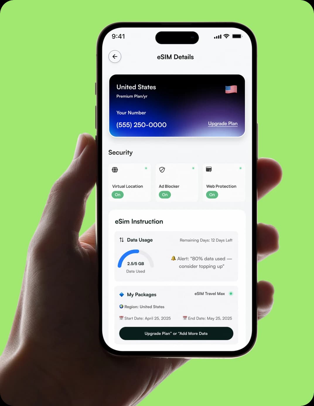 sixpay mobile with green bg